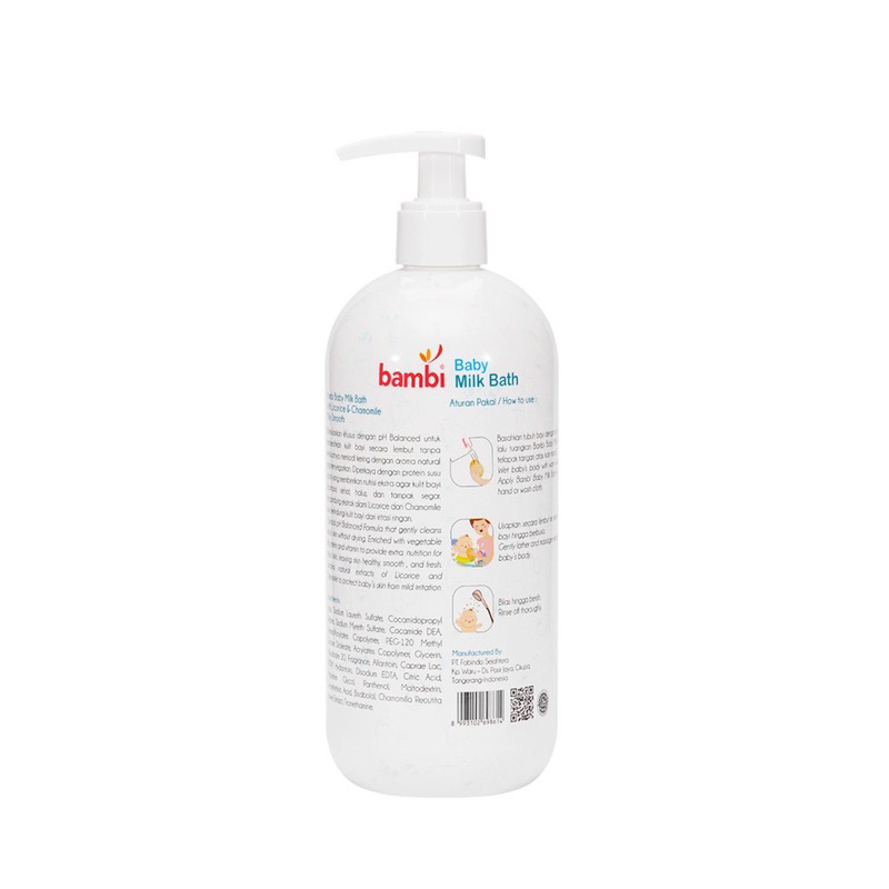 BAMBI Baby Milk Bath 500ml | Sabun Bayi Kaya Protein Susu Nabati