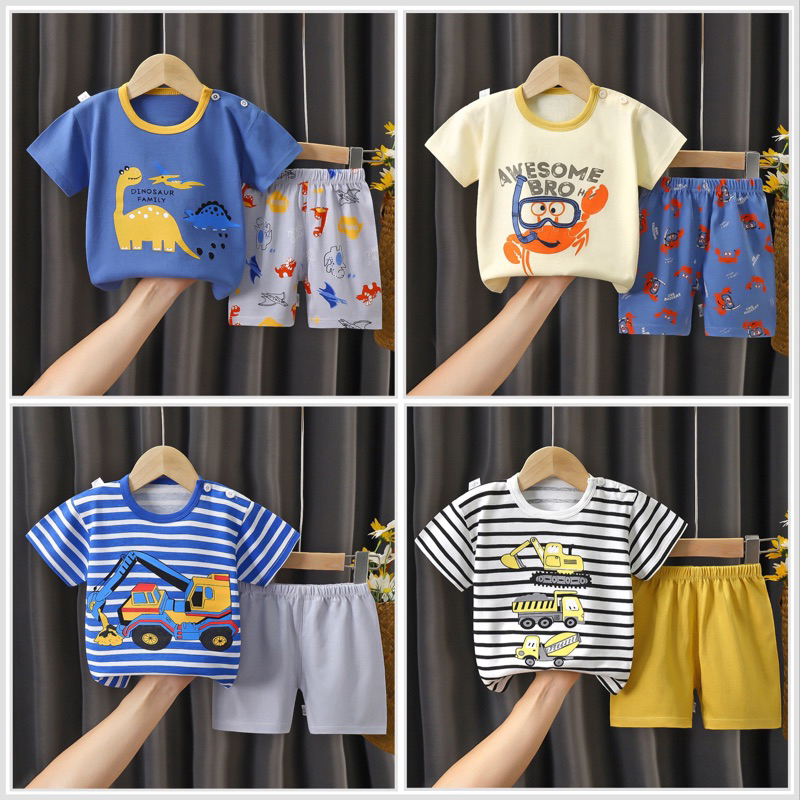 Setelan baju dan celana anak import bahan berkualitas unisex ukuran 73cm sampai 120cm