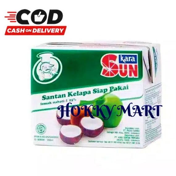 

(HOKKY) Santan Kara Sun 200ml / Santan Kelapa Siap Pakai / Santan Instan