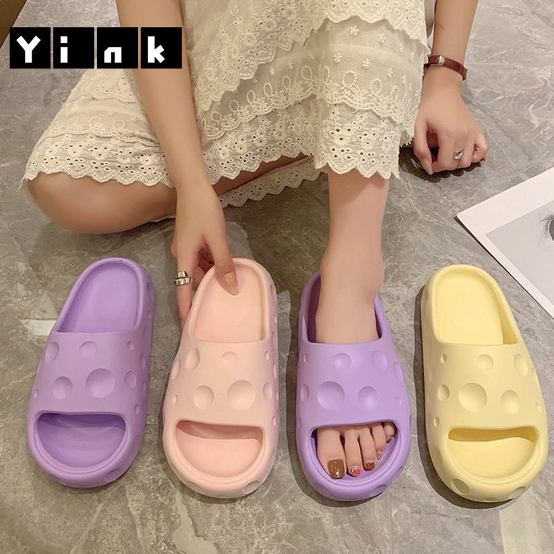 Yink Sandal Keju Dewasa Terbaru 2023 Sendal Wanita Kekinian Jelly Slip On Sepatu Selop Rumah Empuk Elastis Korea Import Bersantai EVA Murah Karet Kamar Mandi