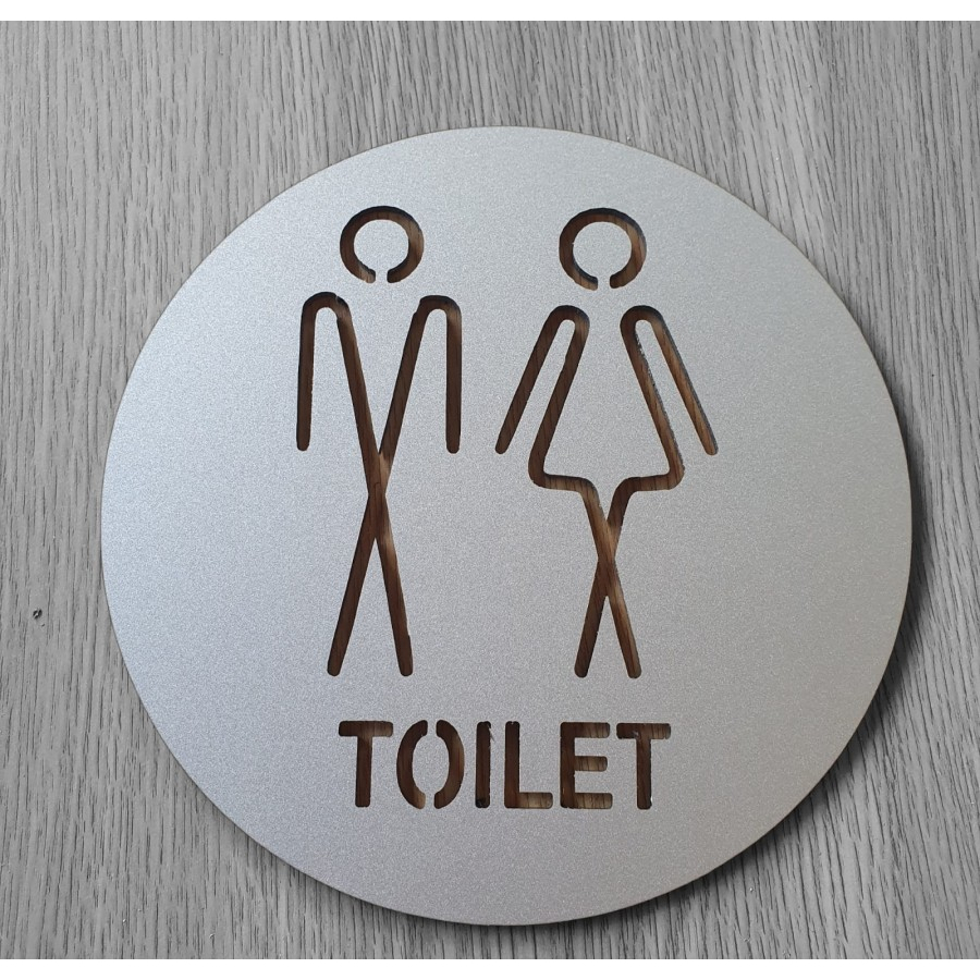 Toilet Pria Wanita tanda tulisan Toilet Bulat bahan ACP