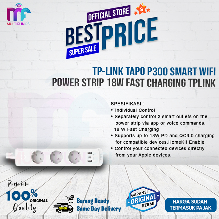 TP-LINK Tapo P300 Smart WiFi Power Strip 18W Fast Charging TPLINK