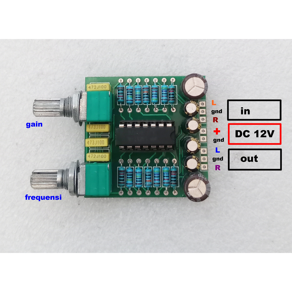 Modul Bass Booster LM324 Plus Frequensi