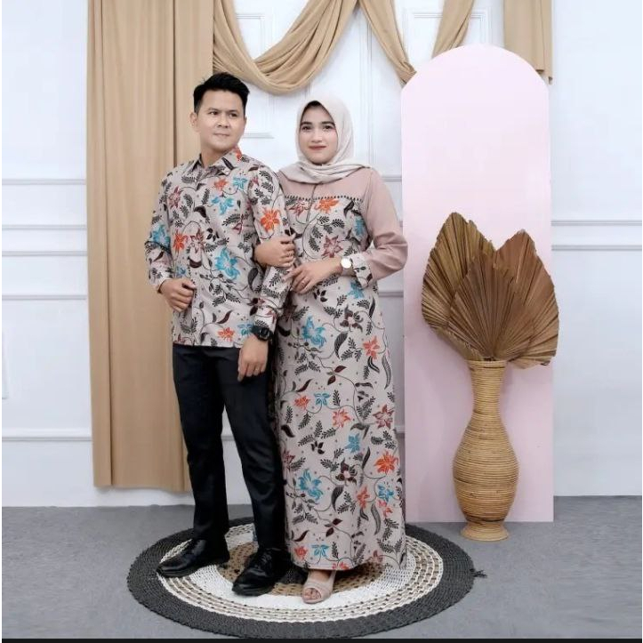 batik couple pasangan gamis sarimbit terbaru