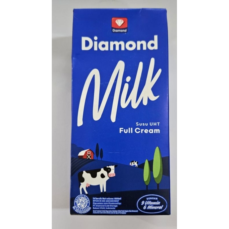 Diamond Susu UHT Cair 1000ML Full Cream Cokelat