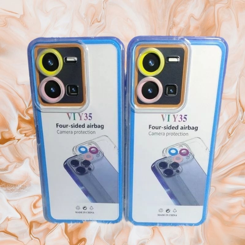 Softcase case slikon kondom bening terbaru type Hp VIVO Y35 CLEAR BAG SPACE TPU pelindung camera kamera