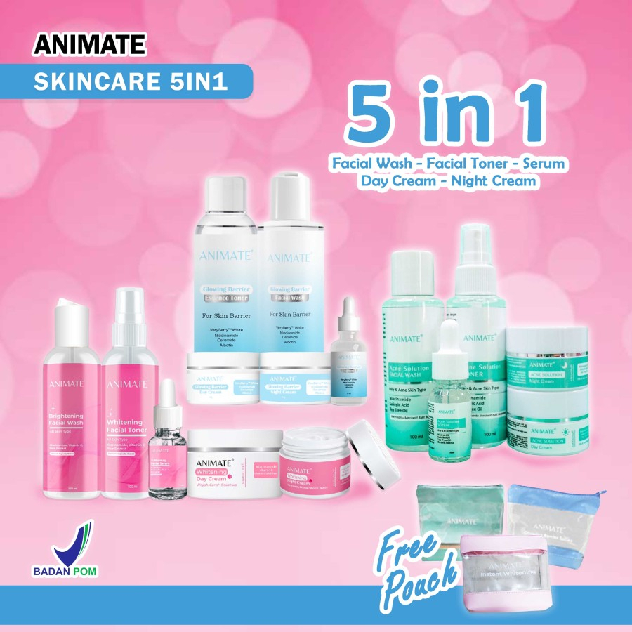 Animate Paket Wajah Instant Whitening Glowing Barrier Acne Solution - GLOWING BARRIER