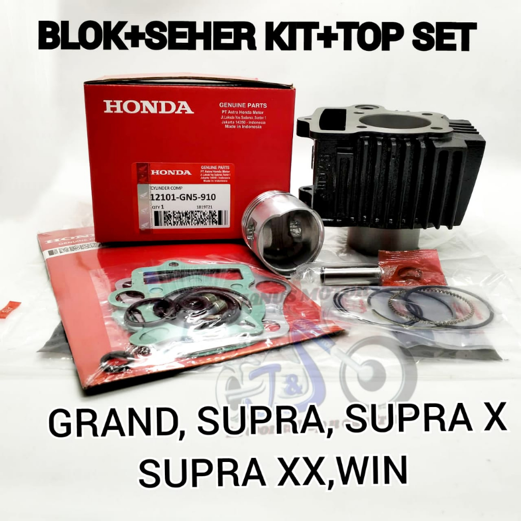 Blok Seher + Piston Kit + Top set Astrea Grand Supra X XX Win Honda GN5 Kualitas original presisi ti