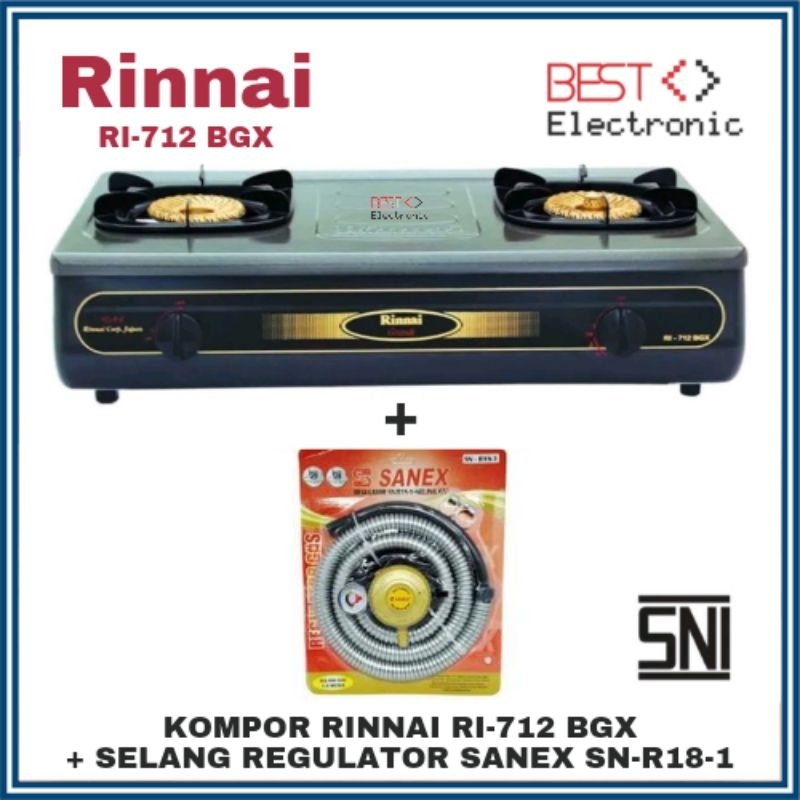 Kompor Gas Rinnai RI 712 BGX Anti Gores Kompor Api Turbo Rinnai 712 Kompor Rinnai Grande Series RI 7