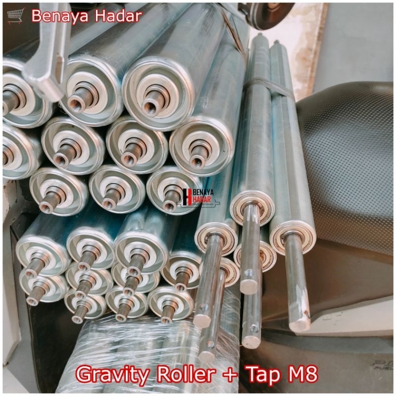 gravity roller 50 mm x 400 mm x 440 mm roller gravity conveyor + Tap M8 steel roller as 12 mm custom