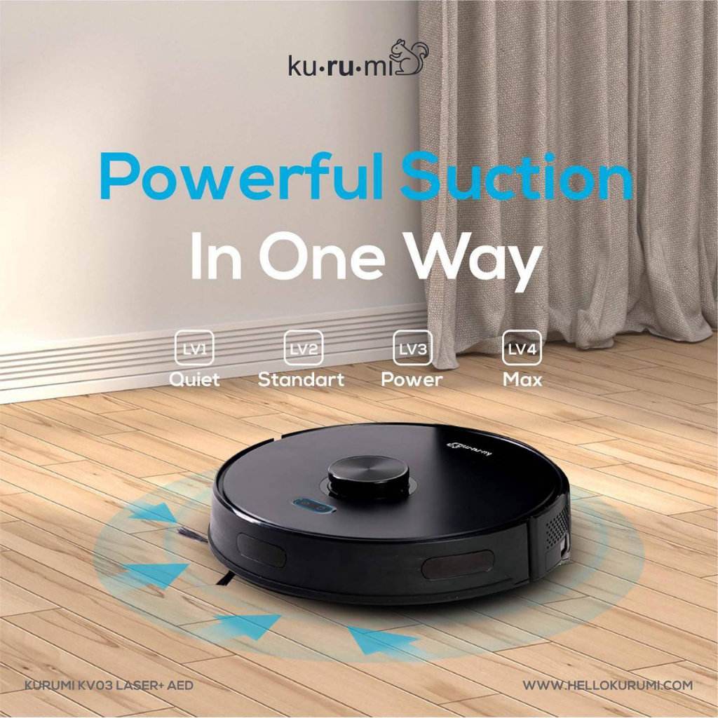 Kurumi KV 03 Laser+ Robot Vacuum Cleaner with Auto Empty Dustbin