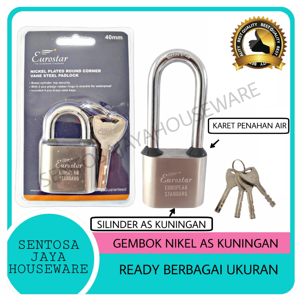 GEMBOK ORIGINAL EUROPEAN STANDART / GEMBOK RUMAH / GEMBOK PAGAR BESAR / GEMBOK MOTOR