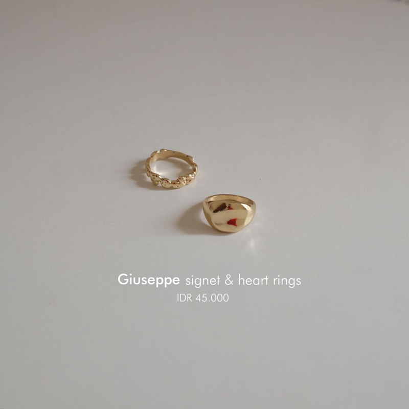 Ark.co - GIUSEPPE set rings cincin signet stack statement bold dome croissant