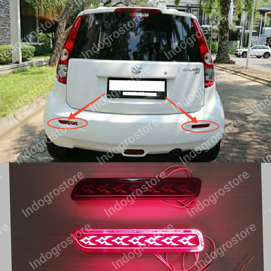 REFLEKTOR LED LAMPU BUMPER BELAKANG MOBIL SUZUKI SPLASH