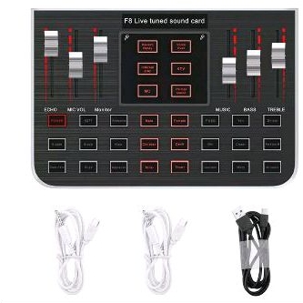 Sale Microphone F8 Sound card Audio Handphone Komputer Live Wired condenser DI JAMIN 100% ORY SUARA SANGAT BAGUS