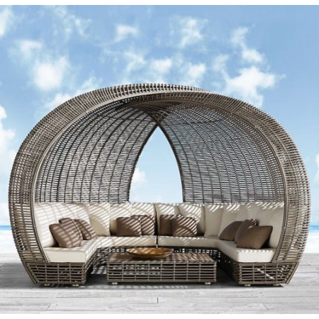 Gazebo Rotan Sintetis Outdoor Kualitas Expor Sofa Rotan Outdoor