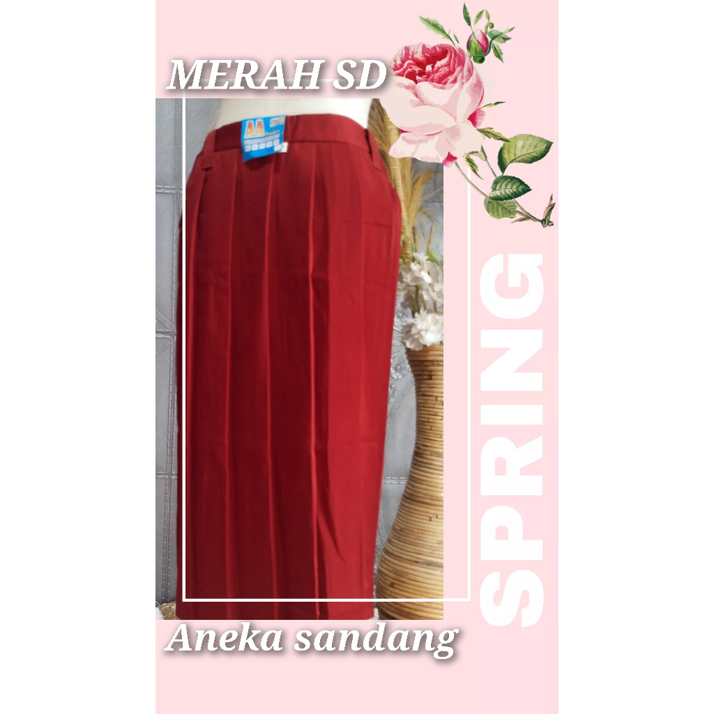 Seragam Sekolah Rok Span Panjang Sekolah SD merah Matt Twist