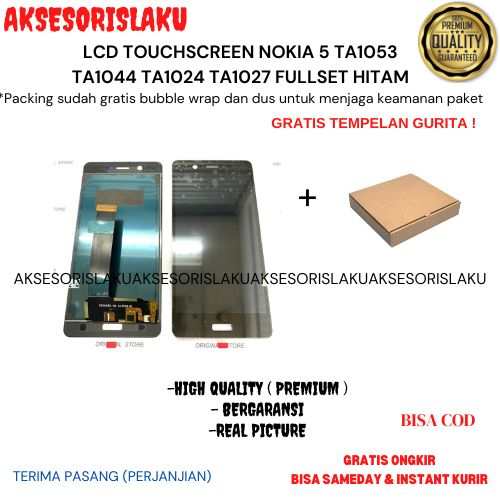 LCD TOUCHSCREEN NOKIA 5 TA1053 TA1044 TA1024 TA1027 FULLSET HITAM