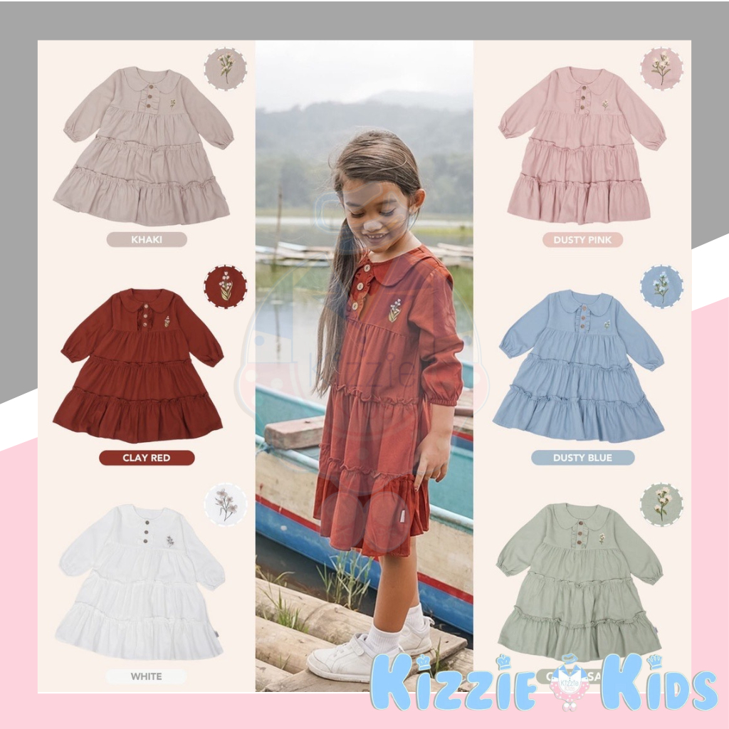 MOOI EDISI LEBARAN HAVVA DRESS DRESS LEBARAN ANAK PEREMPUAN DRESS ANAK PEREMPUAN BAJU LEBARAN ANAK 1-10