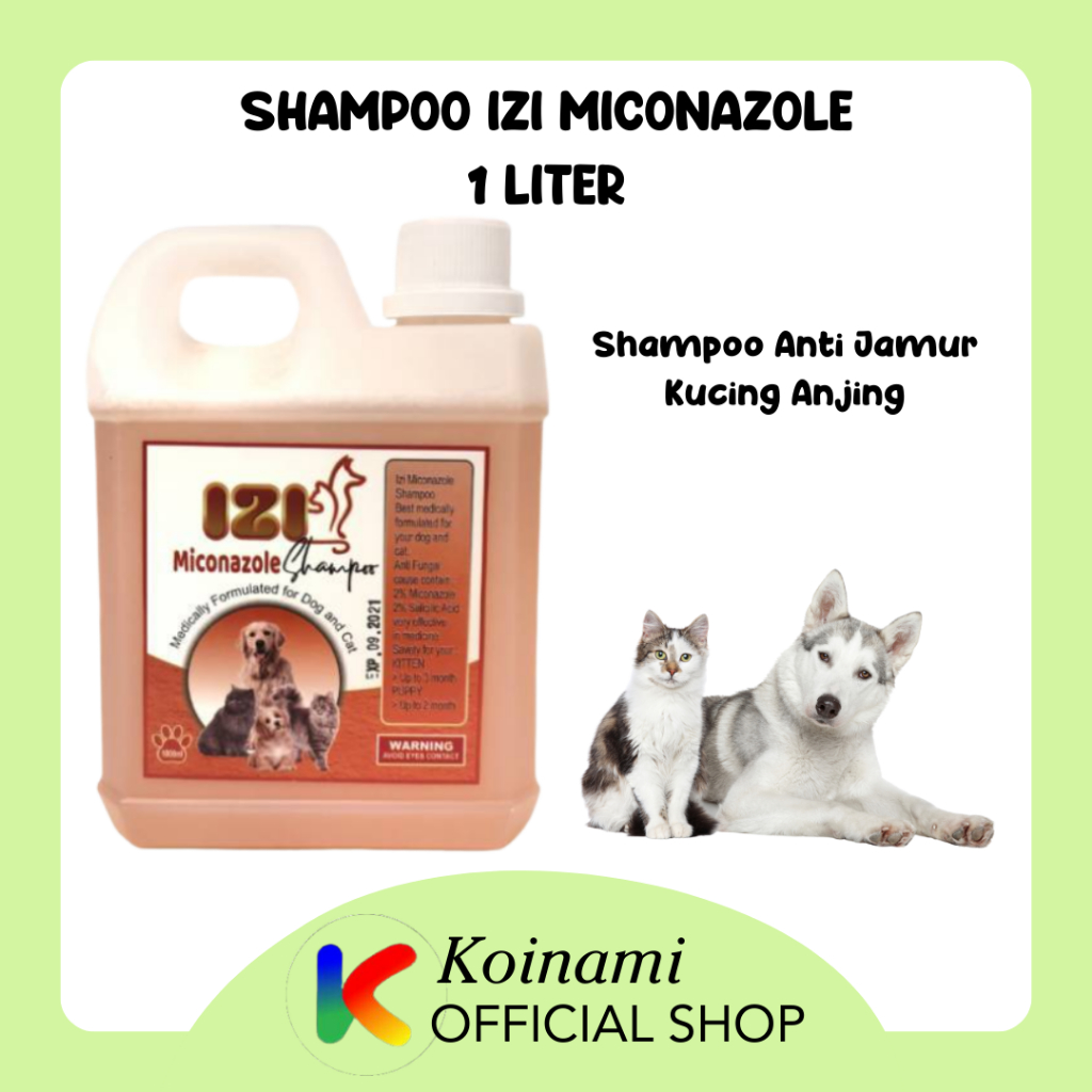 SHAMPO IZI MICONAZOLE ANTI JAMUR 1 liter ORANGE / SHAMPO JAMUR  kucing anjing / GROOMING / TALI MAS