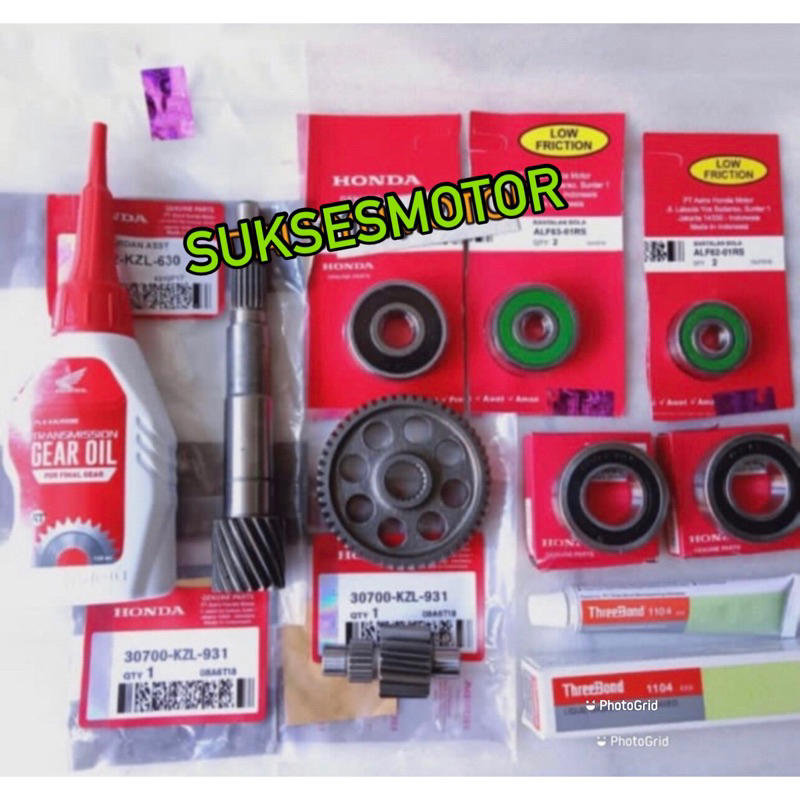 GEAR RASIO GIGI RASIO AS PULLY AS RODA PAKET BEARING LAHER RASIO+OLI GARDAN TREEBON BEATF1 VARIO 110