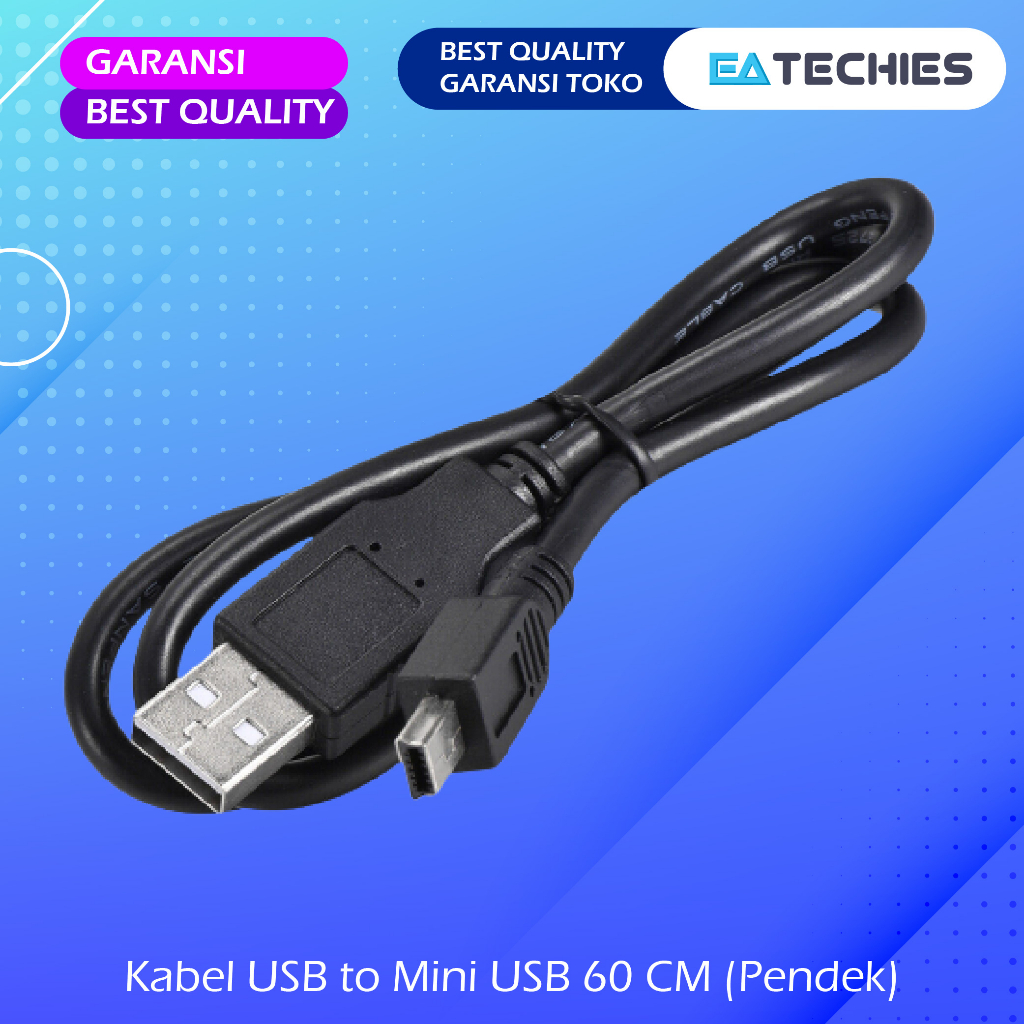 Kabel USB to MINI USB 60CM Tebal untuk Kamera / Harddisk / HDD Lama / HP Jadul