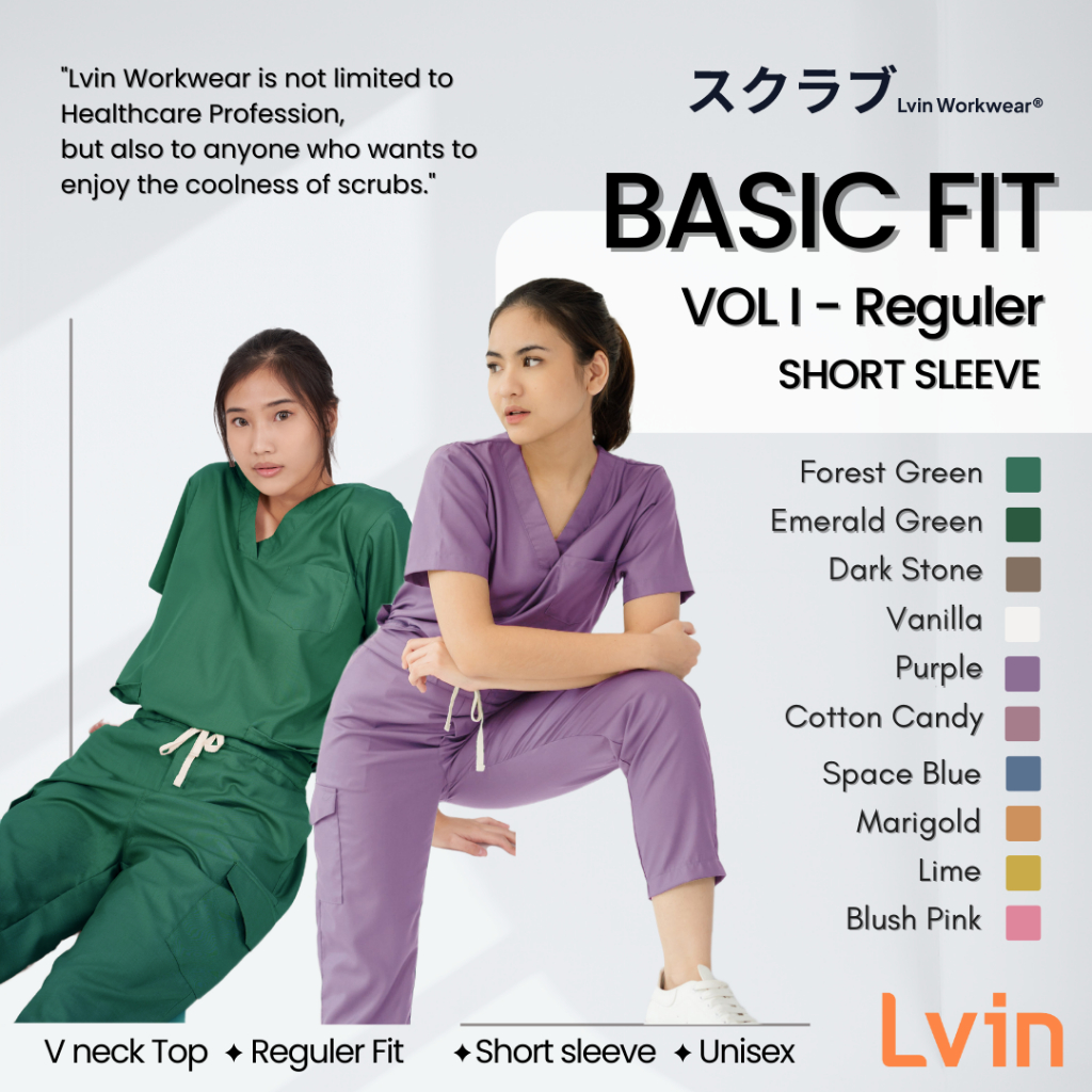 [ Lvin ] Vol I - Baju OKA Celana Reguler Fit / Baju Jaga / Set Baju Celana Jaga Oka / Dokter Lengan Pendek / Baju OK / Resilience Series