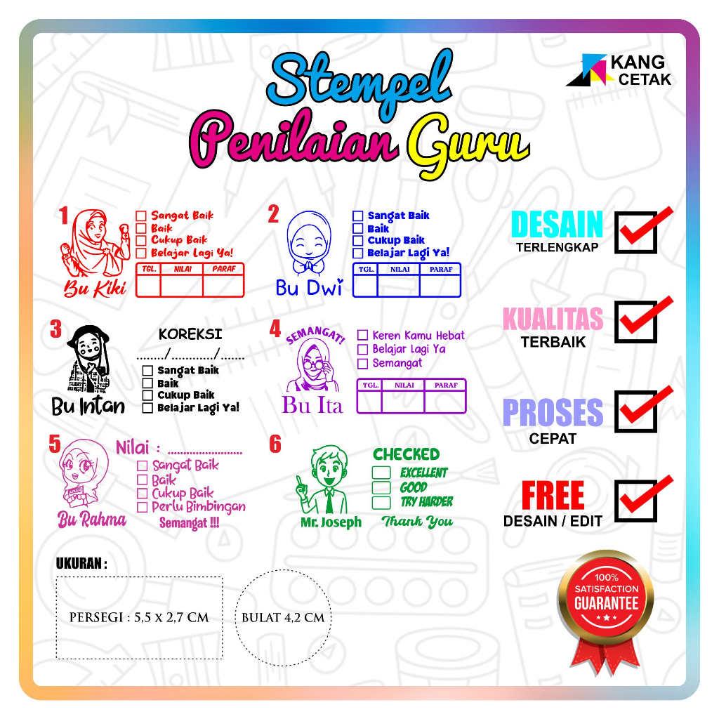 

STEMPEL NILAI GURU / PENILAIAN / KOREKSI / CHECKED / REWARD SISWA MURID SEKOLAH