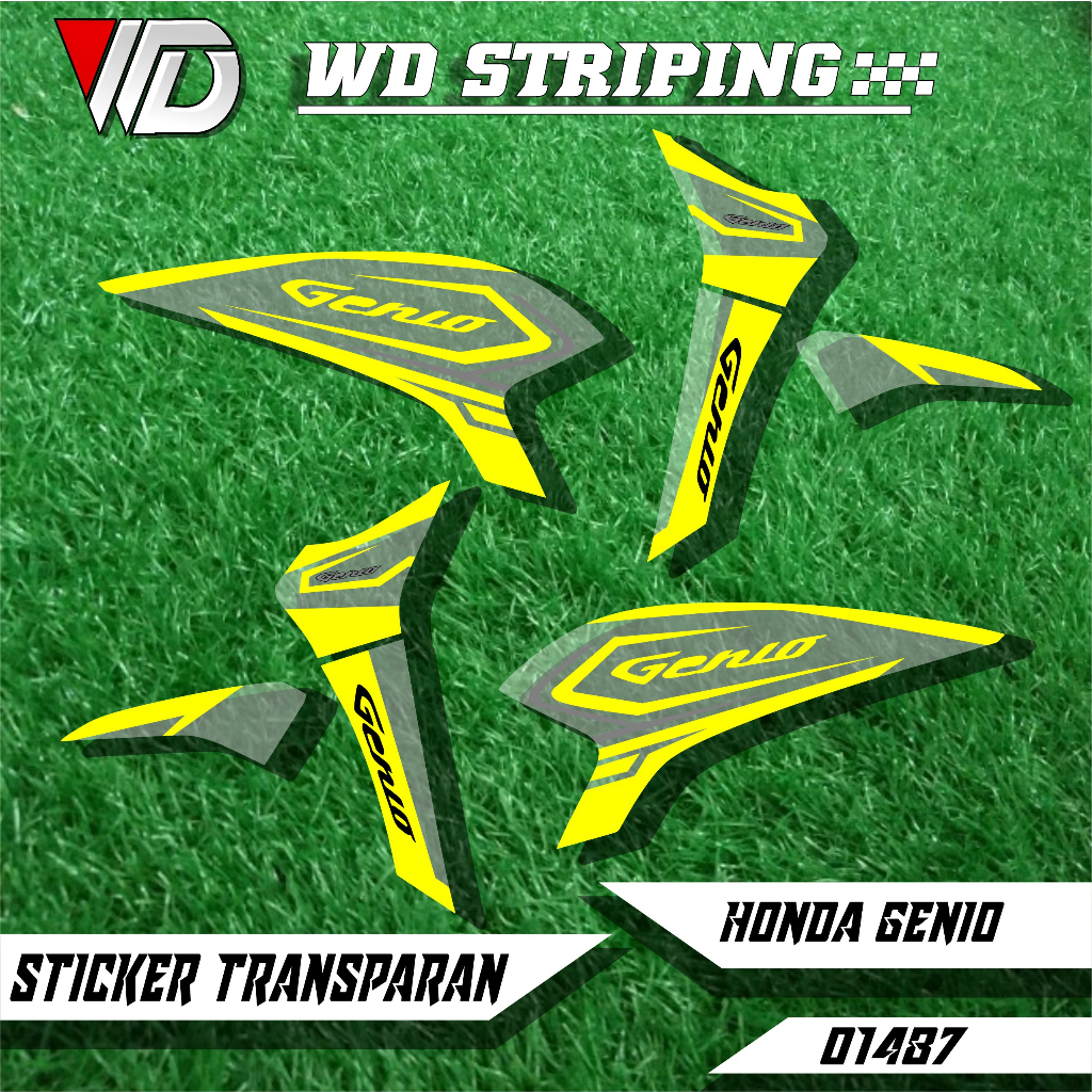 01487 STICKER STRIPING TRANSPARAN SEPEDA MOTOR HONDA GENIO