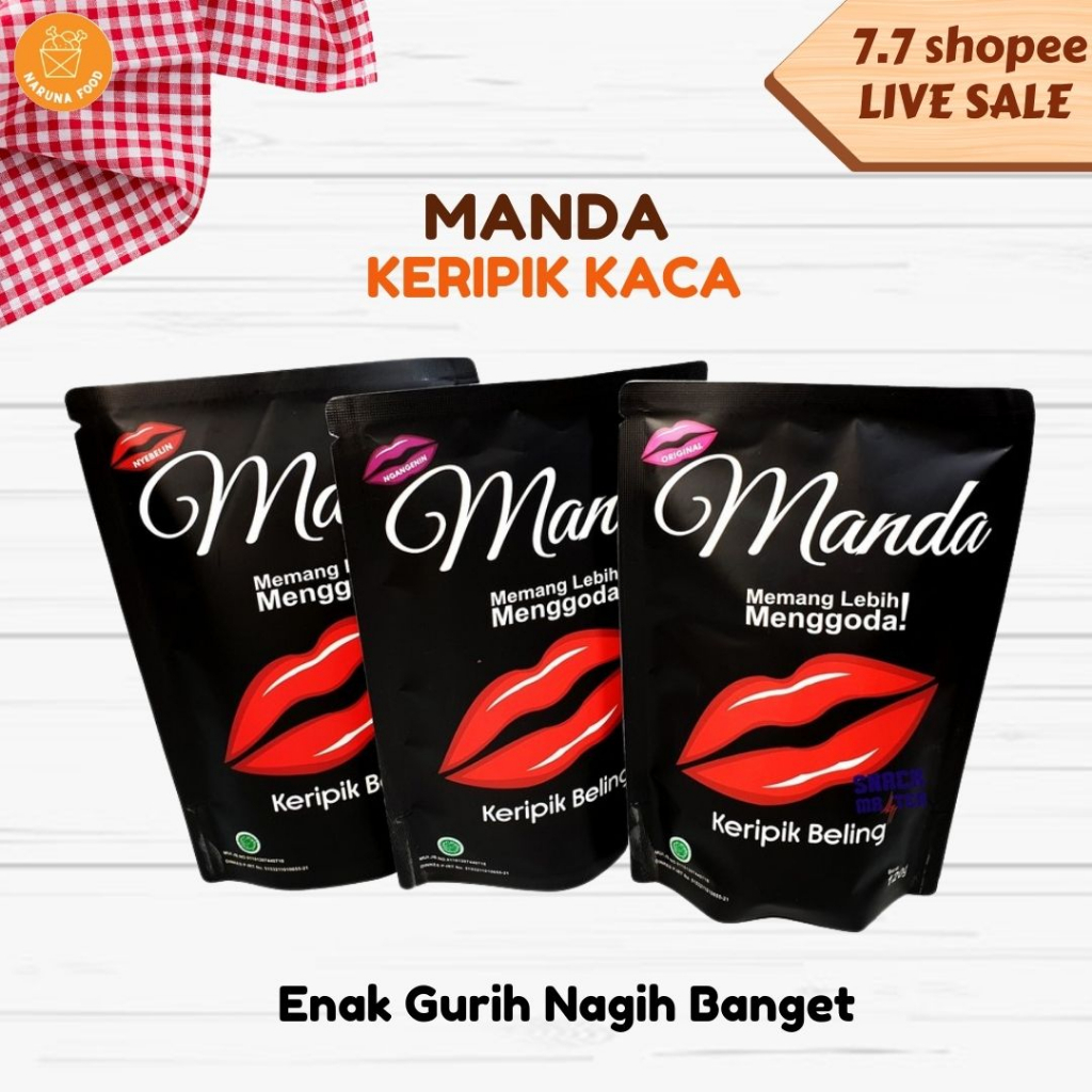 DISKON Keripik Kaca Manda Tepung Singkong Nyebelin Ngangenin Original Cemilan TERMURAH DAN TERLARIS