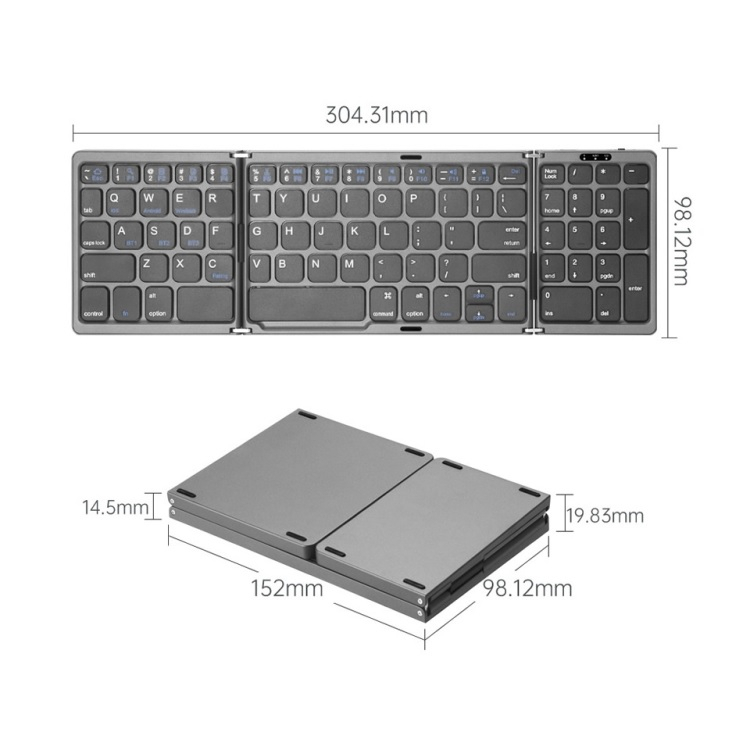 B089T - Universal Folding Portable Bluetooth Keyboard with Touchpad