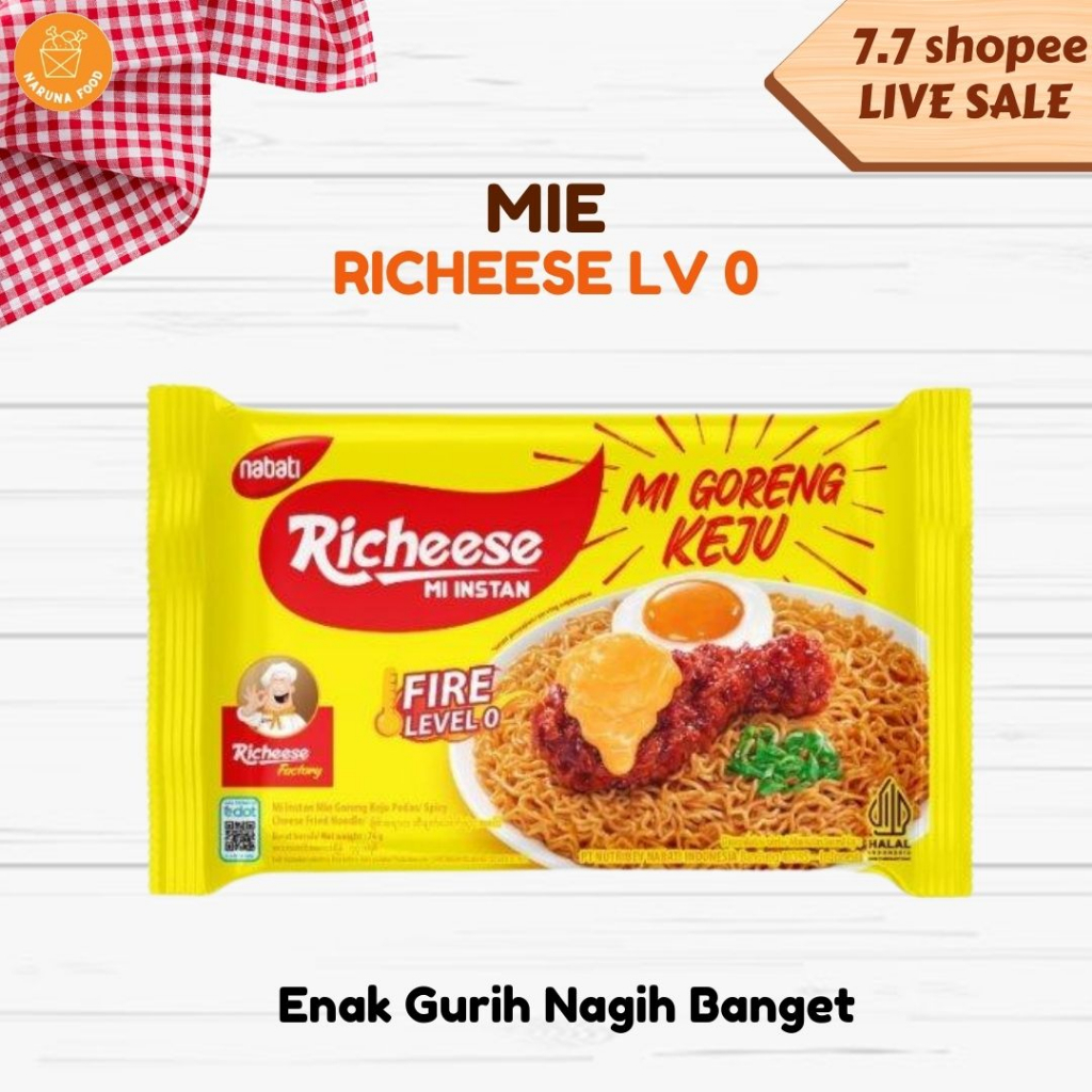 PROMO 12 12 Mie Richeese I Mie Keju Richeese I Mie Goreng Keju Fire Level 0 - Level 3