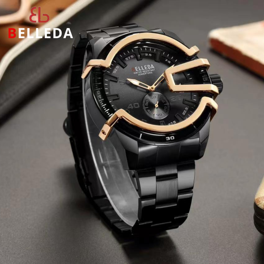 BELLEDA 9371 RANTAI Jam Tangan Pria Anti Air Cowok Men Watches Original Waterproof Stainless Steel