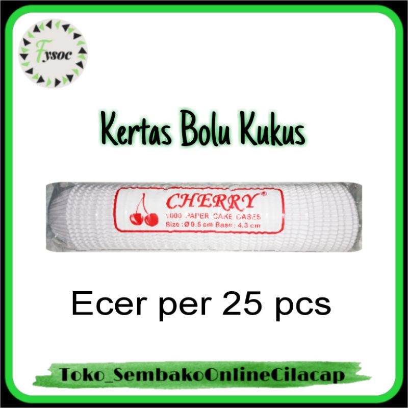 KERTAS BOLU KUKUS CHEERY 9.5 PUTIH POLOS | PAPER CAKE CASES