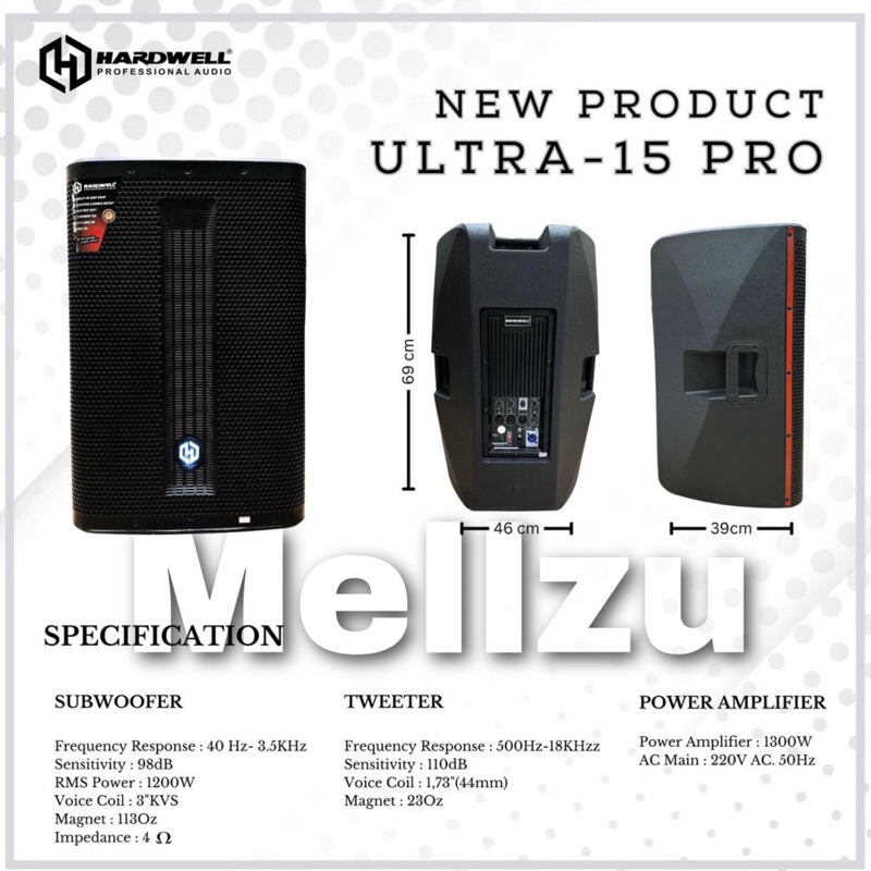 Speaker Aktif Hardwell Ultra 15 Pro Original Active HARDWELL ULTRA 15PRO 15 inch