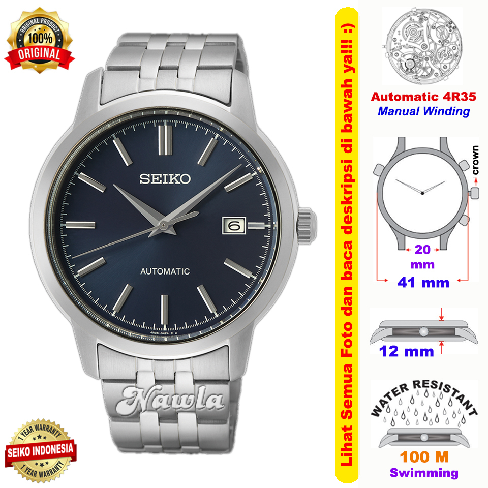 Seiko Automatic SRPH87K1 Classic Blue - Jam Tangan Pria SRPH87