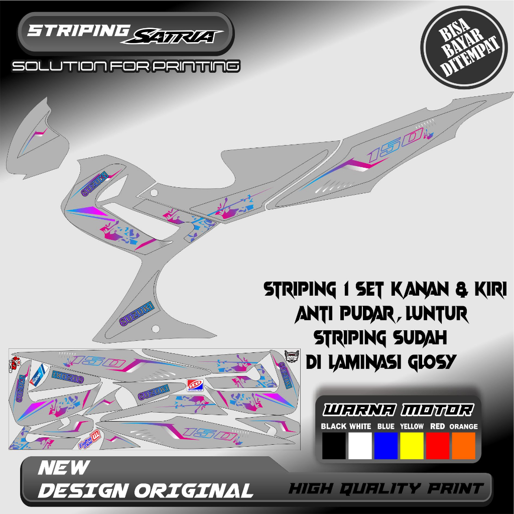 STRIPING VARIASI MOTOR SATRIA FU BARONG/CBU STICKER