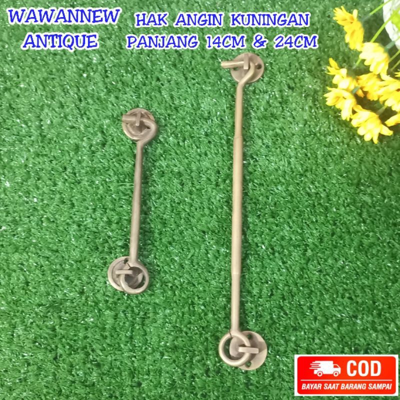 Hak Angin Jendela Kuningan Antik Murah Motif Polos 24cm