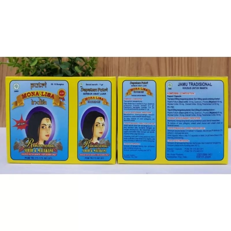 Jamu Putri Monalisa India Serbuk dan Pil ( 10 bungkus)