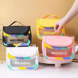 BABEE - Tas Kosmetik Transparan Washbag / Tas Make up / Pouch Kosmetik Travel Waterproof / Tempat Peralatan Mandi / Tempat Make up