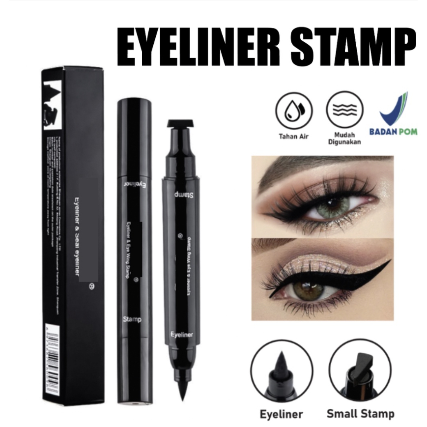 ORIGINAL EYELINER STAMP 2 IN 1 WATERPROOF LIQUID AMY'S DIARY EYELINER PENSIL WATERPROOF UKURAN STAMP SMALL