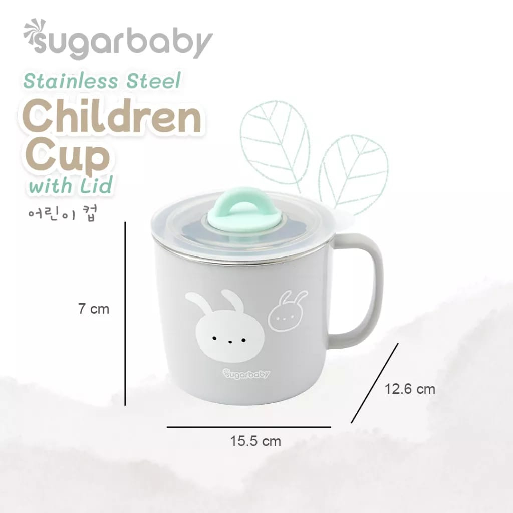 Sugarbaby Stanless Steel Cup with Lid | Gelas Cangkir Minum Anak Tutup