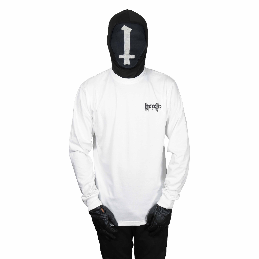 Heretic - Long sleeve Tees - Burning Coffin White