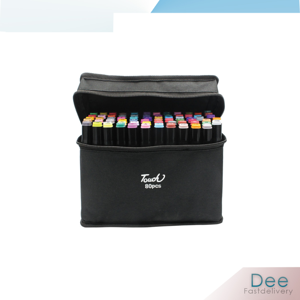 

Touch Spidol Dual Side Fine Art Brush Pen Art Marker Set 80 Color