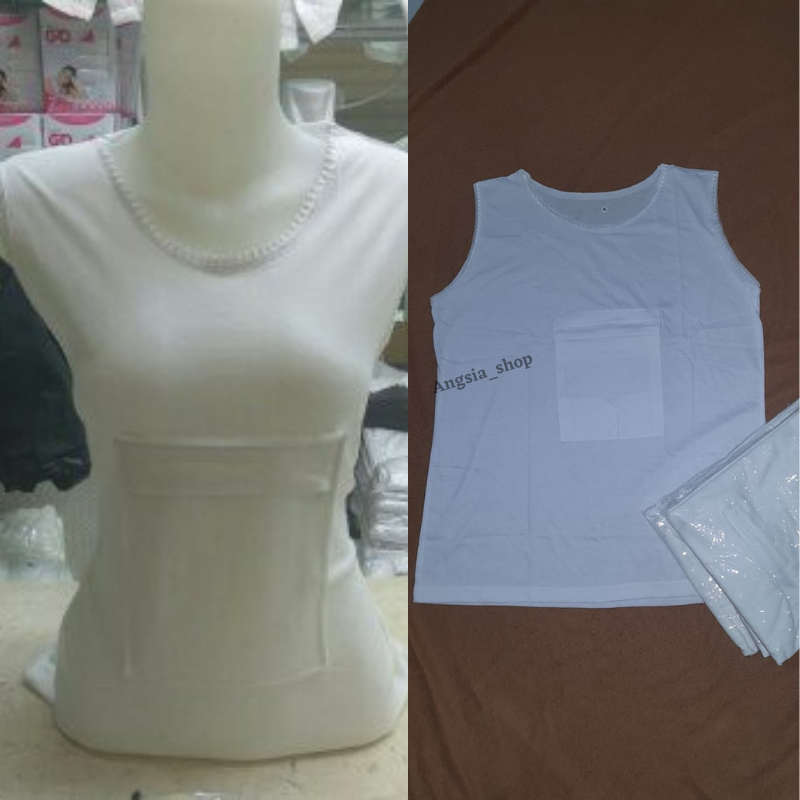 DALAMAN SINGLET WANITA BAJU HAJI DAN UMROH / SINGLET KANTONG WANITA / Singlet Renda Saku Satu / Perlengkapan Haji Dan Umroh Wanita