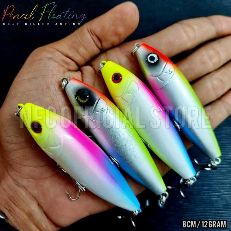 Lure Pencil Floating 8 cm 12 gram dengan Rattle Super Berisik