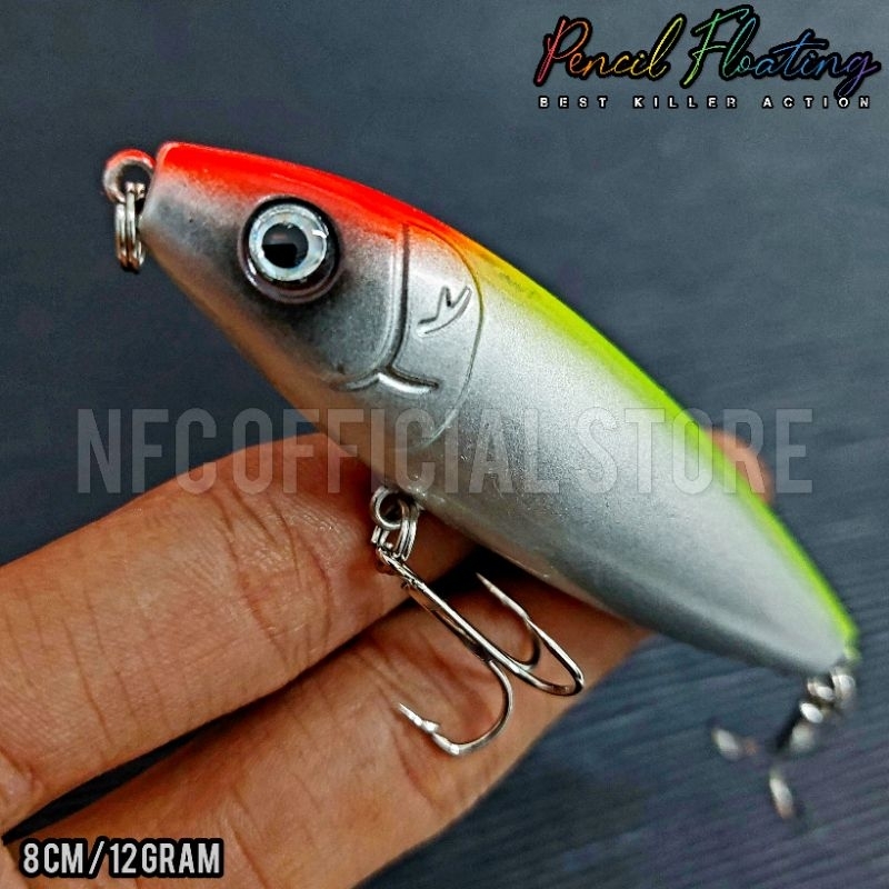 Lure Pencil Floating 8 cm 12 gram dengan Rattle Super Berisik