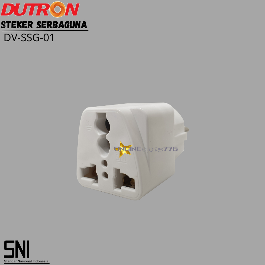 Oversteker/Steker Serbaguna/Universal Plug DUTRON SSG 01 Lampu SNI/Colokan Kaki Tiga