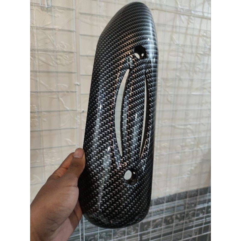 Cover knalpot scoopy karbu carbon