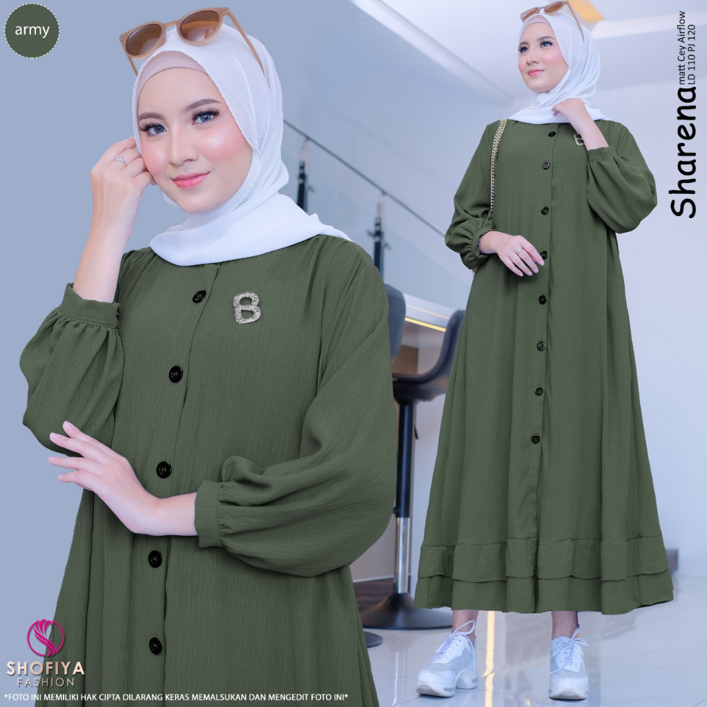 Baju Wanita Sharena Dres Crinkle